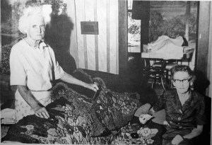 Otha and Blanche McDonald at home with textile work circa 1965